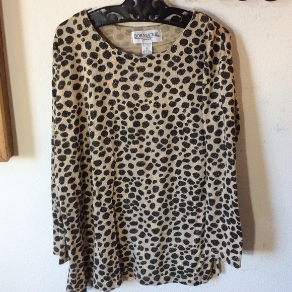 Bob Mackie Tops - Bob Mackie Leopard Print Shimmer Blouse Bob Mackie Tops - Bob Mackie Leopard Print Shimmer Blouse